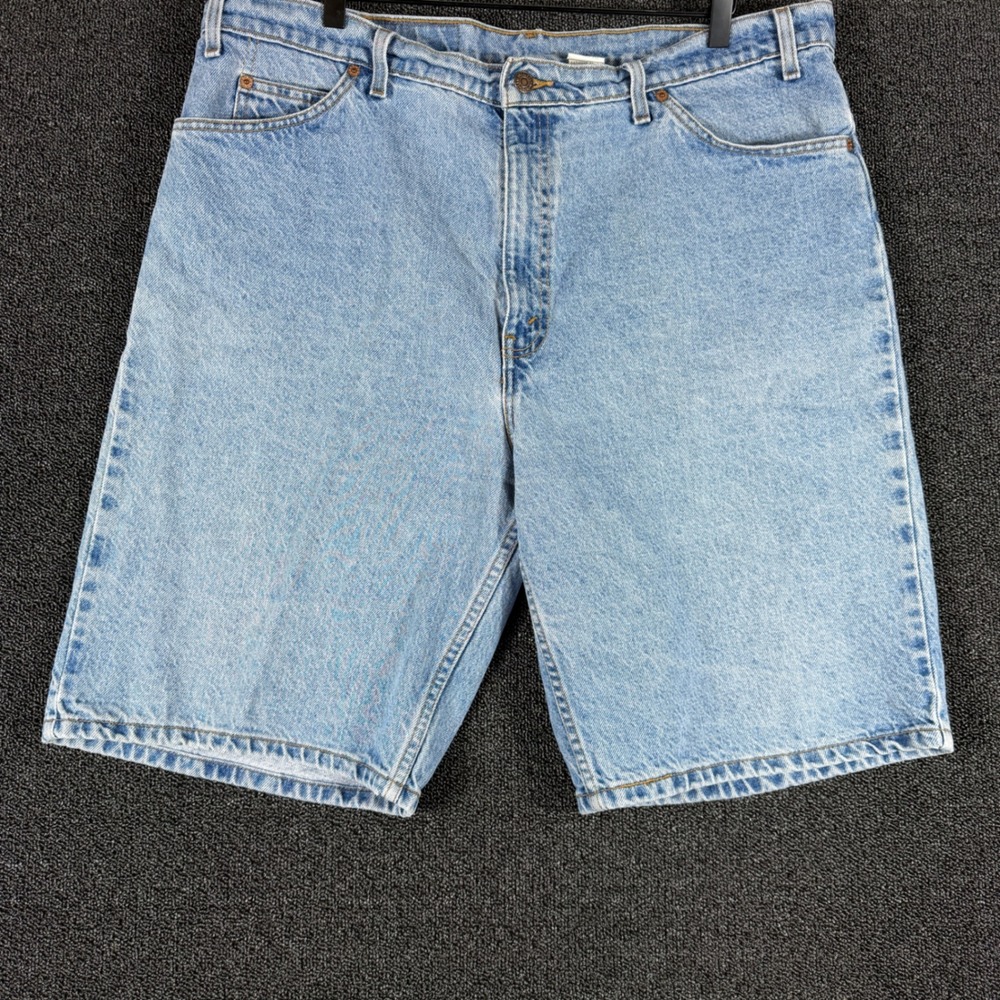 Vintage Levi's 550 Men's 40 Orange Tab Relaxed Fit Denim Shorts Light Wash Blue